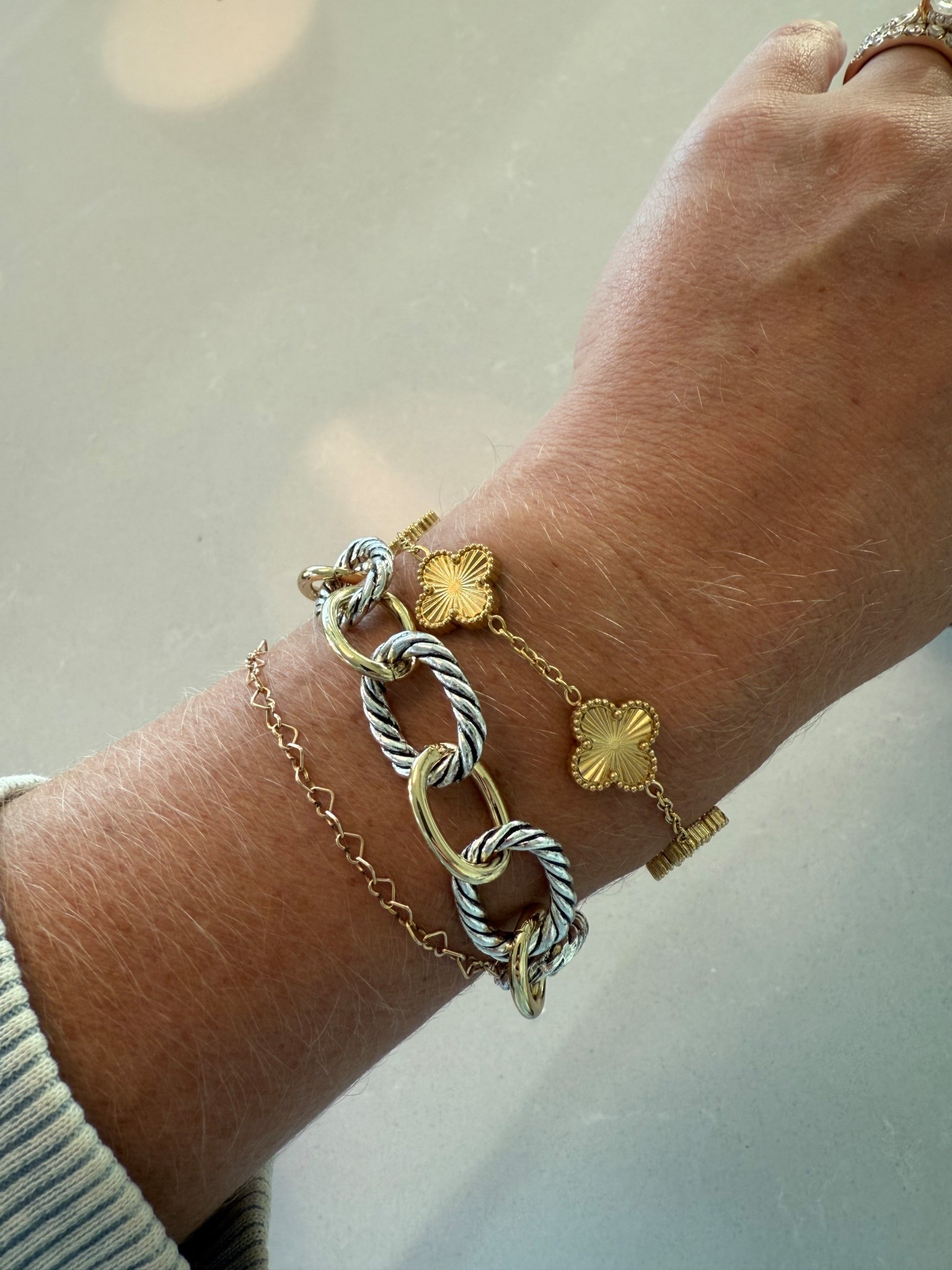 Loving this bracelet stack from Amazon! Love the mix of gold and silver. 

#LTKFindsUnder50 #LTKStyleTip #LTKSeasonal