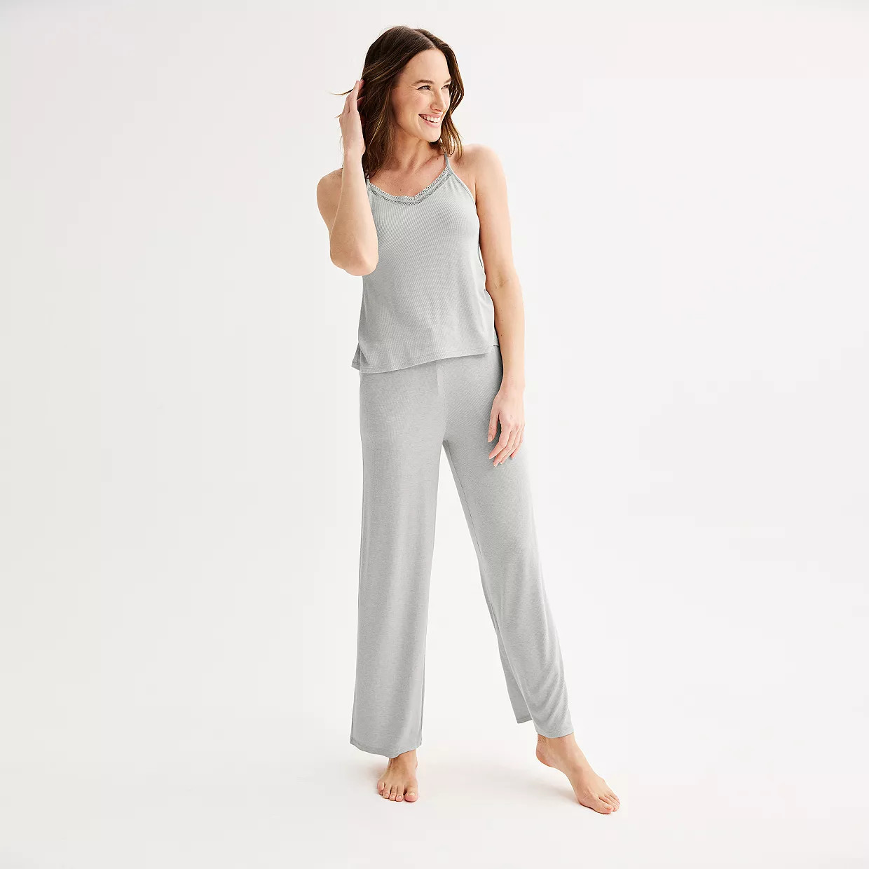 Women's Sonoma Goods For Life® 2-pc. Lace Cami and Pajama Pants Sleep Set | Kohl's