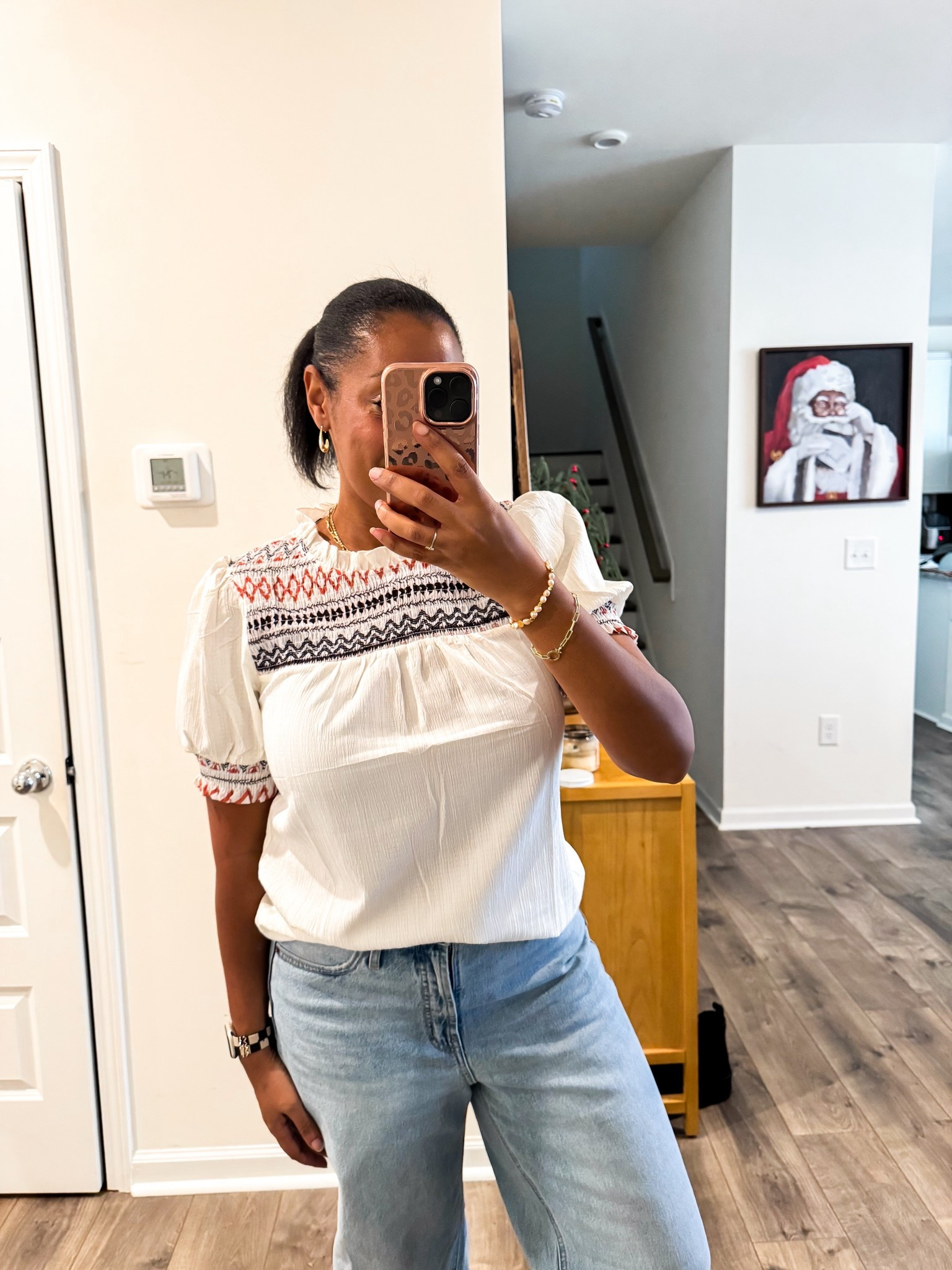 Wearing medium in the top in color white and jeans in light cutoff size 12 

#LTKMidsize #LTKootd