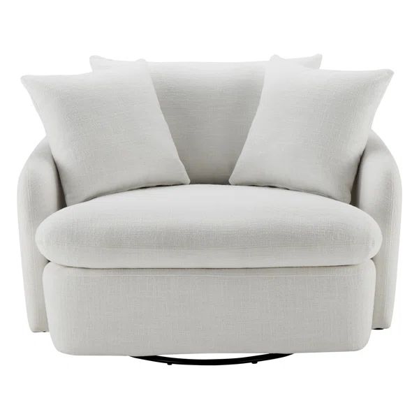 Nelida 47" Wide Upholstered Swivel Barrel Chair | Wayfair North America