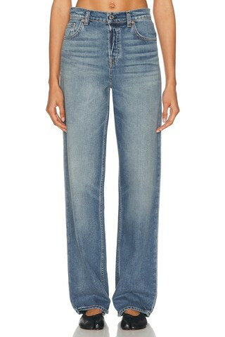 GRLFRND Bella Low Rise Boyfriend in Blue | FWRD 