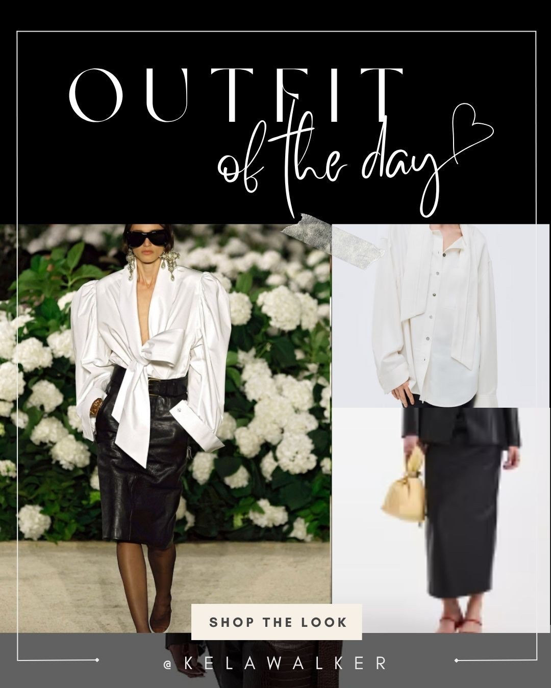 Your new power look waits

This Saint Laurent moment has been living rent free in my mind and today’s outfit pulls from that same silhouette. The sharp white blouse, the clean leather skirt, the polished structure. It’s luxe, sculptural, and surprisingly easy to recreate without the runway price tag. If you’ve ever wanted that quiet power look, this combination gives you every bit of the attitude in a way that fits real life.

Style tip
Pair an oversized blouse with a sleek midi skirt to balance volume and shape. It keeps the outfit modern and turns a simple palette into something statement worthy.

#LTKOver40 #LTKWorkwear #LTKootd