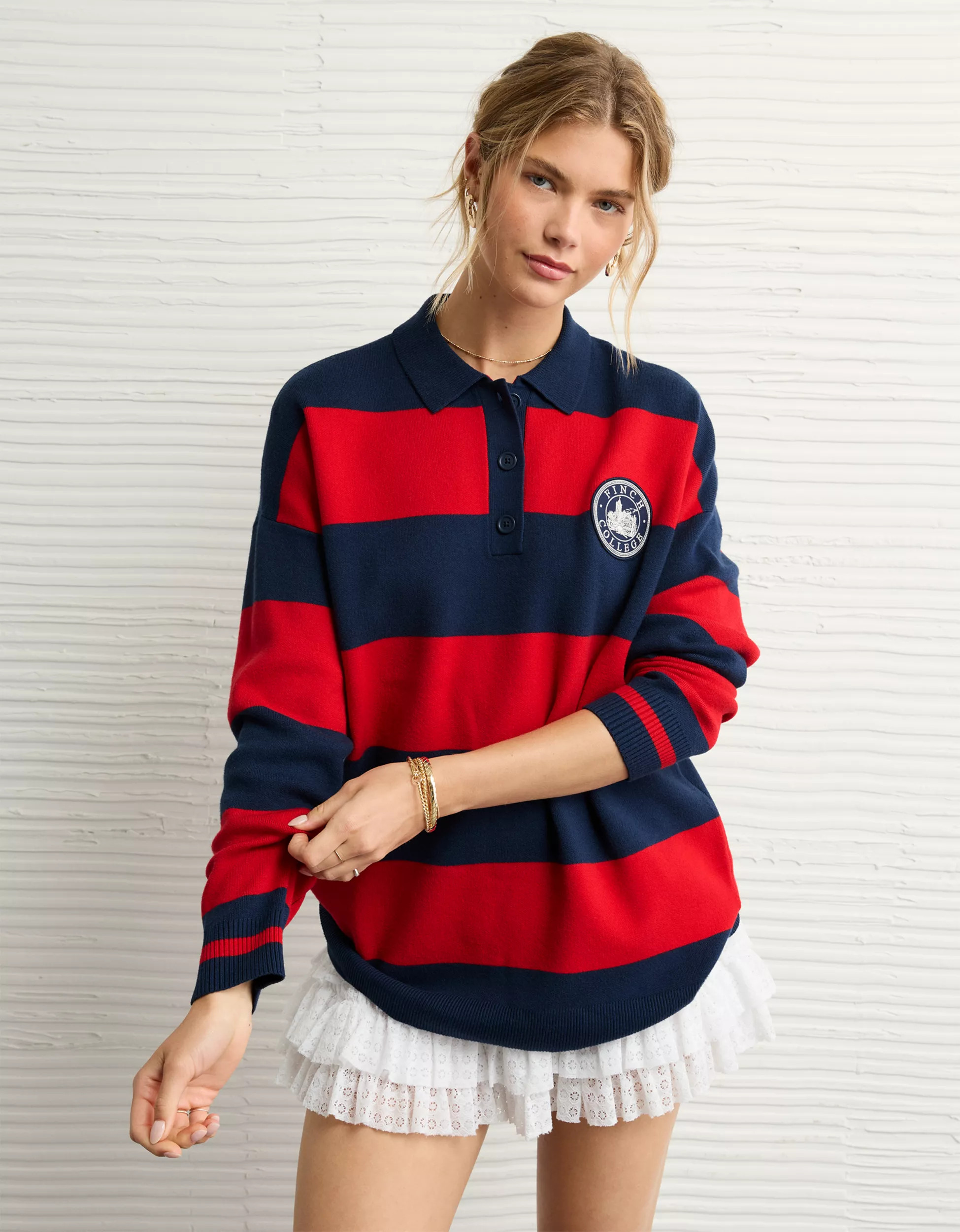 AE x The Summer I Turned Pretty Rugby Polo Sweater | American Eagle Outfitters (US & CA)