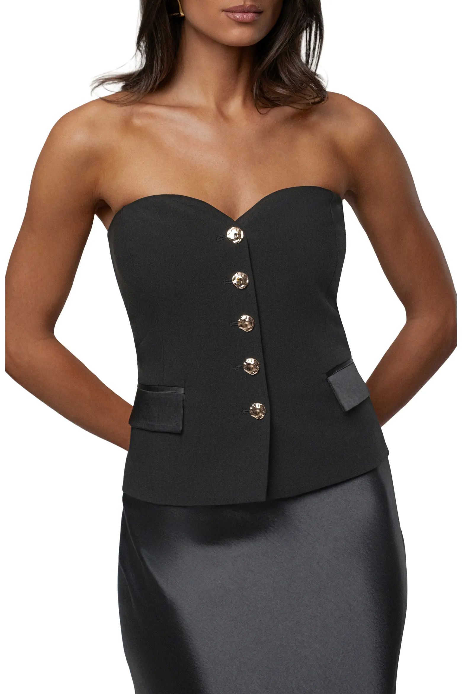 Strapless Button Front Vest (Women) | Nordstrom | Nordstrom