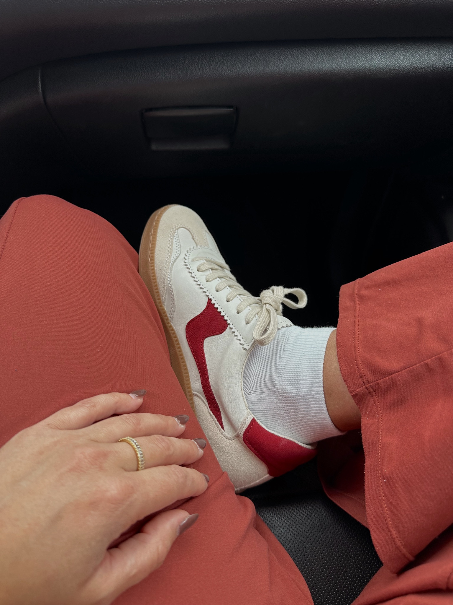 Passenger princess fit— loving these cutie sneakers! Sizes up 1/2 size. Got my comfy pants on, wearing a medium. 

#LTKFallSale #LTKStyleTip #LTKSaleAlert