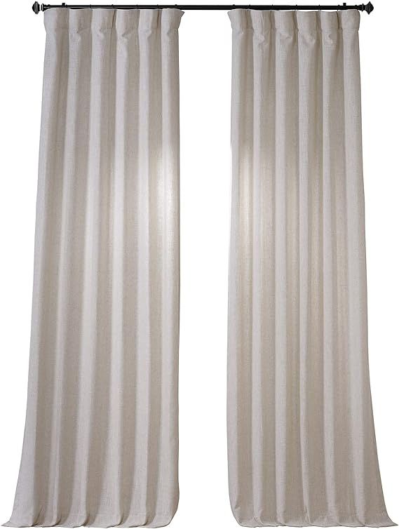 HPD Half Price Drapes FHLCH-VET13192-96 Heavy Faux Linen Curtain (1 Panel), 50 X 96, Barley | Amazon (US)