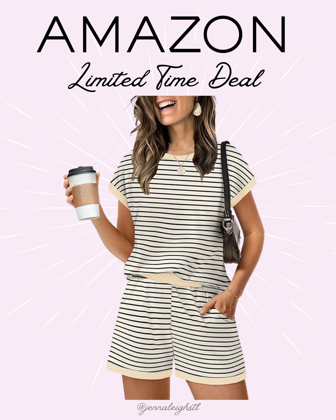 Amazon limited time deal on this two piece summer lounge set for just $17. Such an easy throw on outfit that is comfy, cute, and perfect for everyday wear. 

 #LTKootd #LTKSaleAlert #LTKMidsize