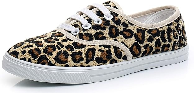 VenusCelia Women's Rainbow Canvas Lace Up SneakerⅡ | Amazon (US)