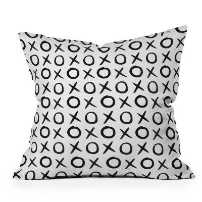 16"x16" Amy Sia Love XO Square Throw Pillow Black/White - Deny Designs | Target