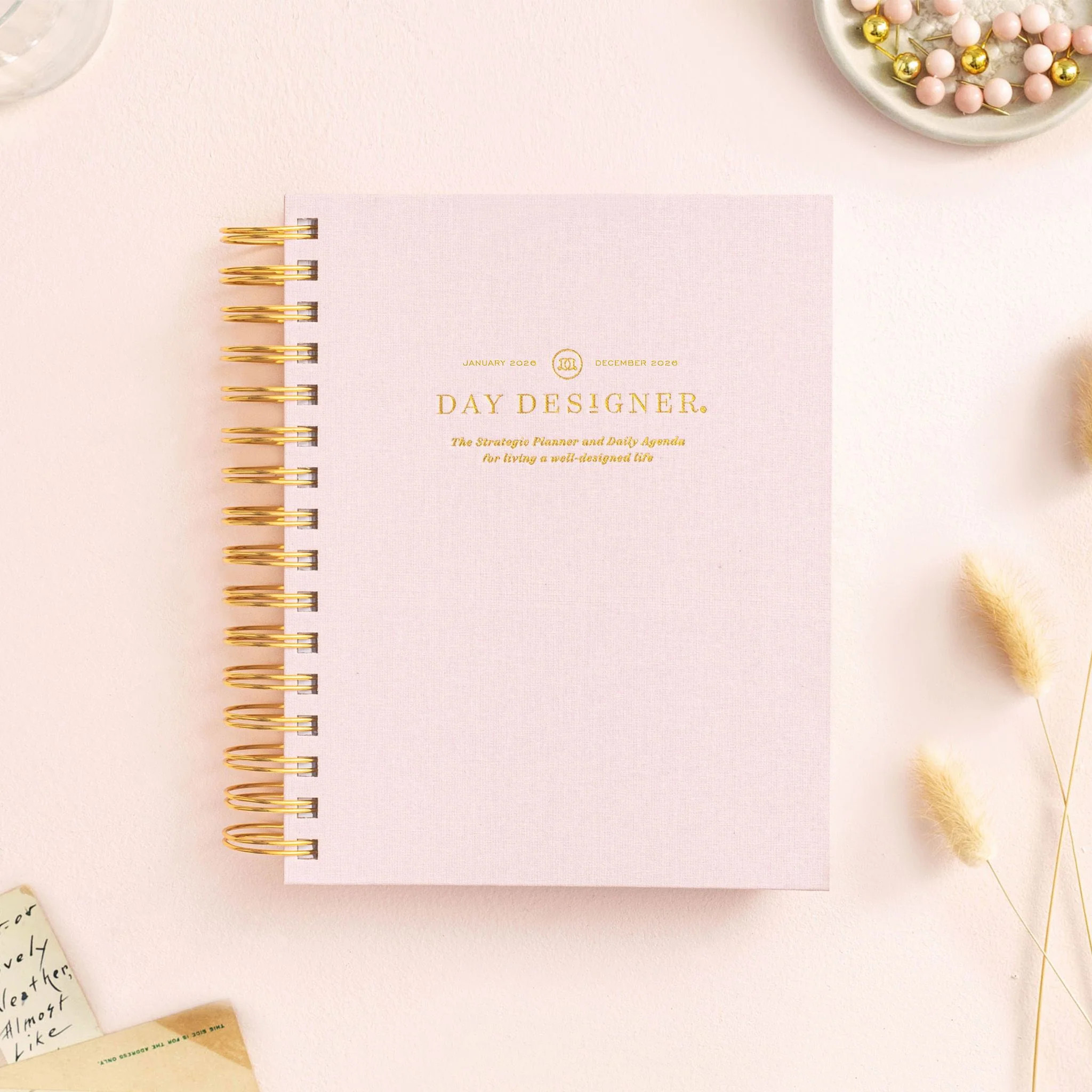 2026 Mini Daily Planner: Peony Bookcloth | Day Designer