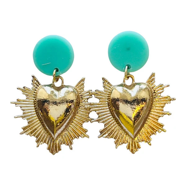 Sacred Heart Earrings Turquoise | HOLST + LEE