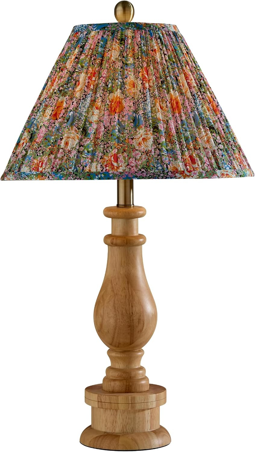 Adesso Faye Tall Table Lamp with Natural Finish and Floral Printed Shade | Amazon (US)