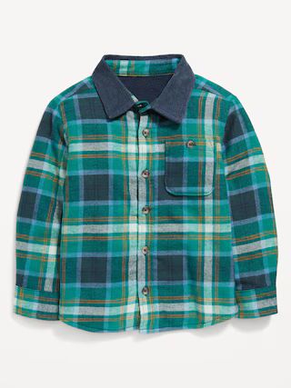 Cozy Flannel Microfleece-Lined Pocket Shirt for Toddler Boys | Old Navy (US)