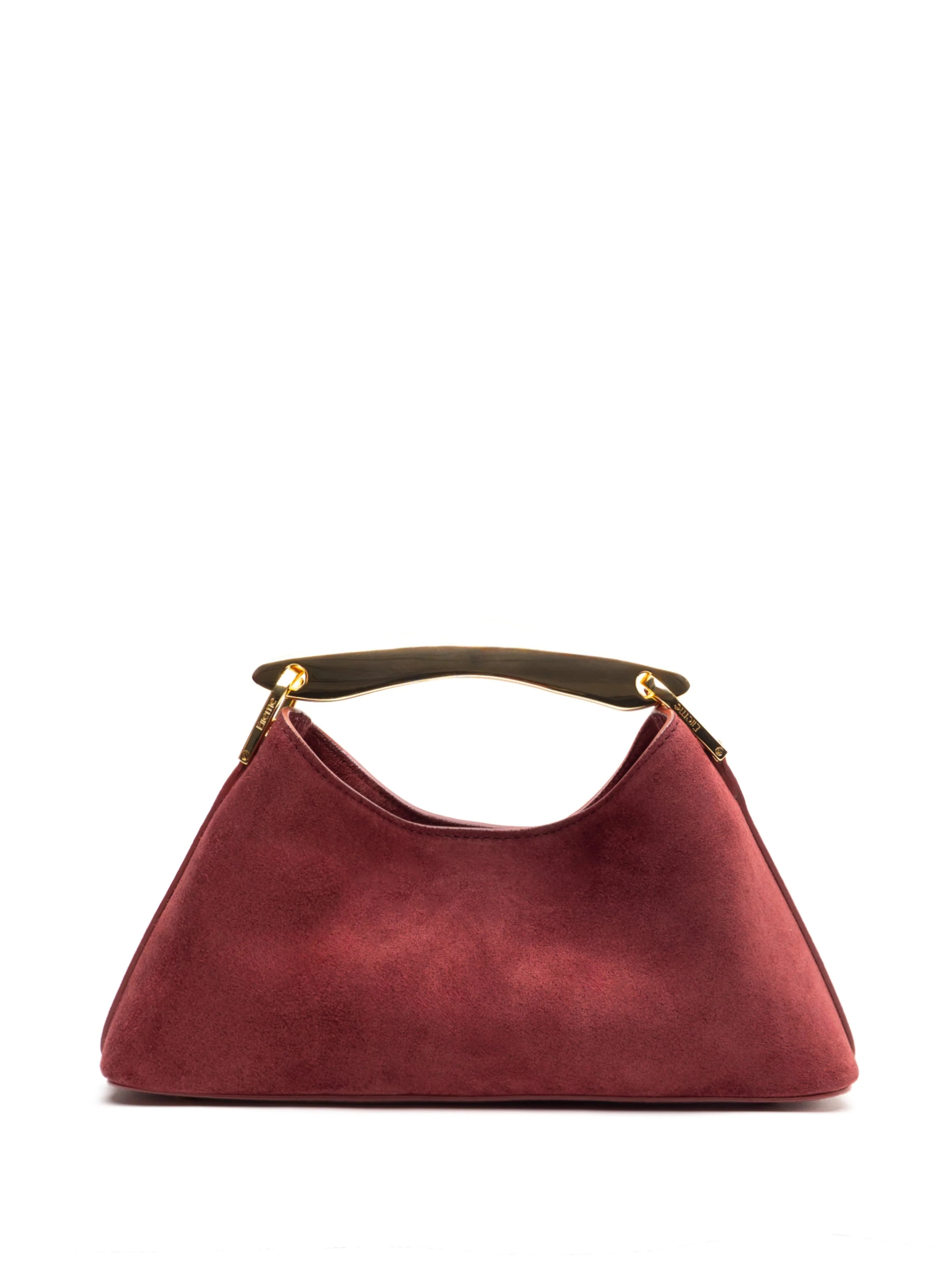 Mini Boomerang Suede Burgundy - Cute Leather Mini Bag - Elleme | Elleme