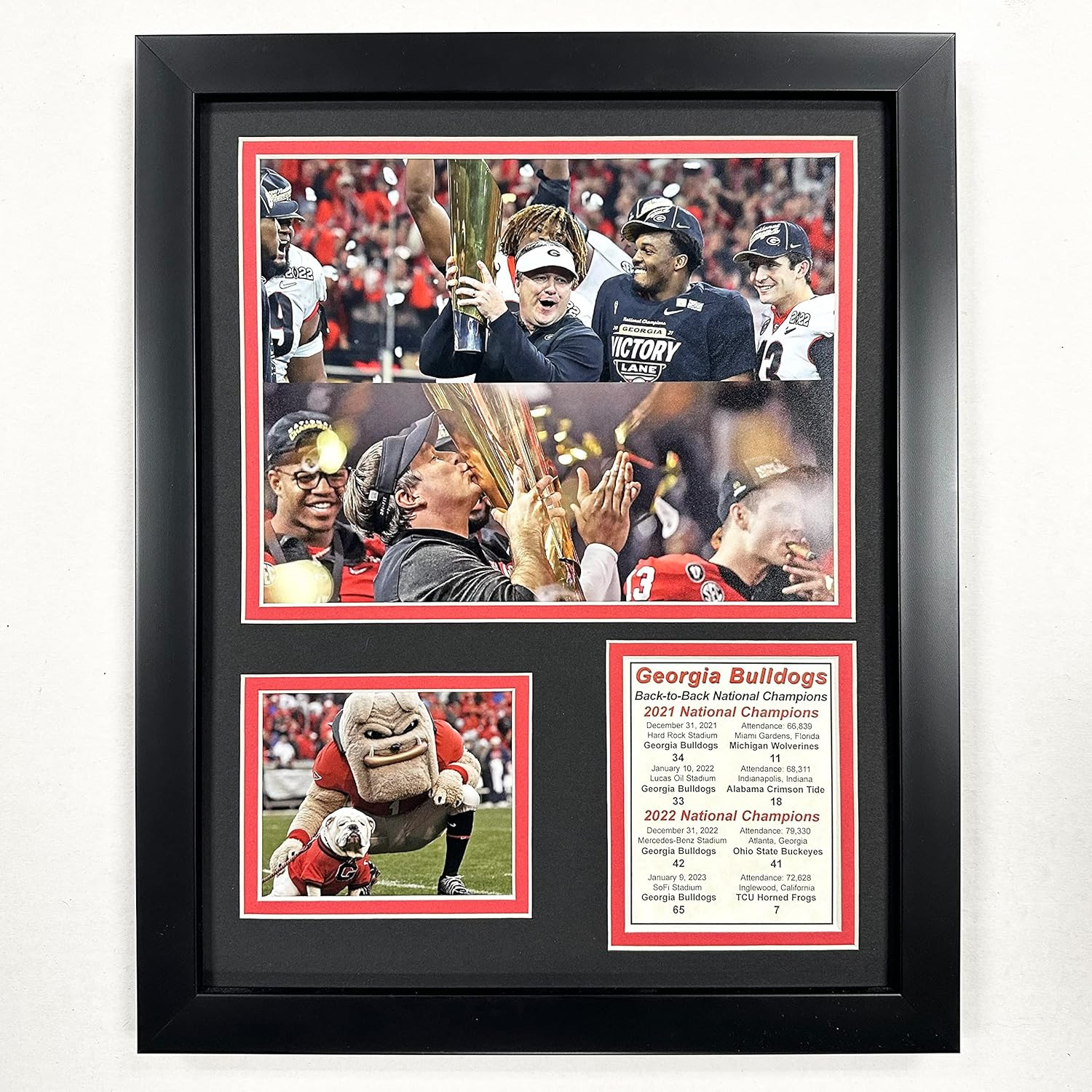Georgia Bulldogs | Back to Back National Champions | 2021-2022 UGA Football |12&quot;x15&quot; Framed Photo... | Amazon (US)