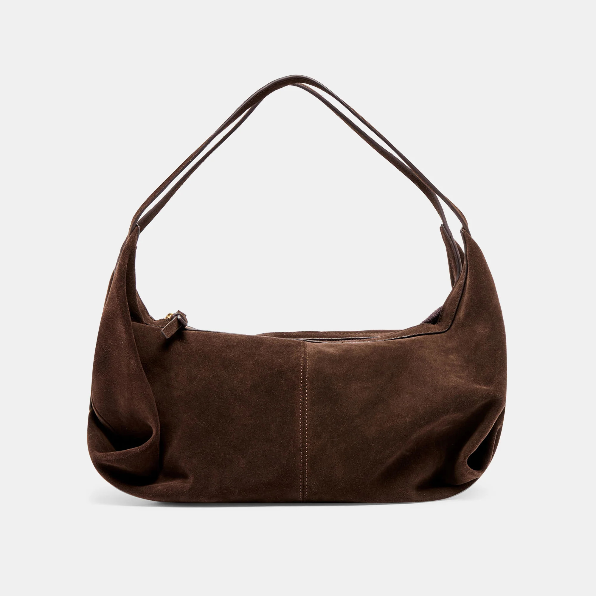 Billy Shoulder Bag Chocolate Suede | DolceVita.com