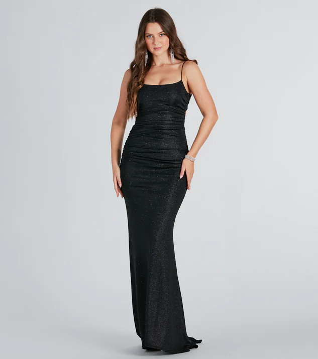 Britnee Formal Glitter Open Back Long Dress | Windsor Stores