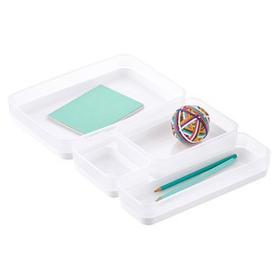 Small Drawer Organizer Tray White/Translucent | The Container Store