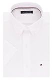 Tommy Hilfiger mens Short Sleeve Button-down Dress Shirt, White, 17.5 Neck X-Large US | Amazon (US)
