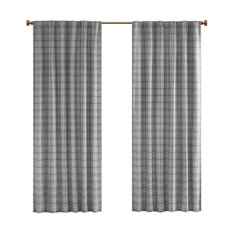 Anaheim Woven Plaid Room Darkening Thermal Fleece Lined Single Curtain Panel | Wayfair North America