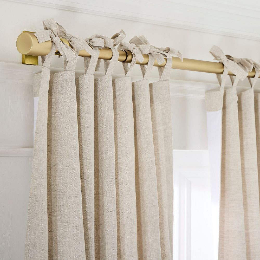 European Flax Linen Curtain w/ Tie Top | West Elm (US)