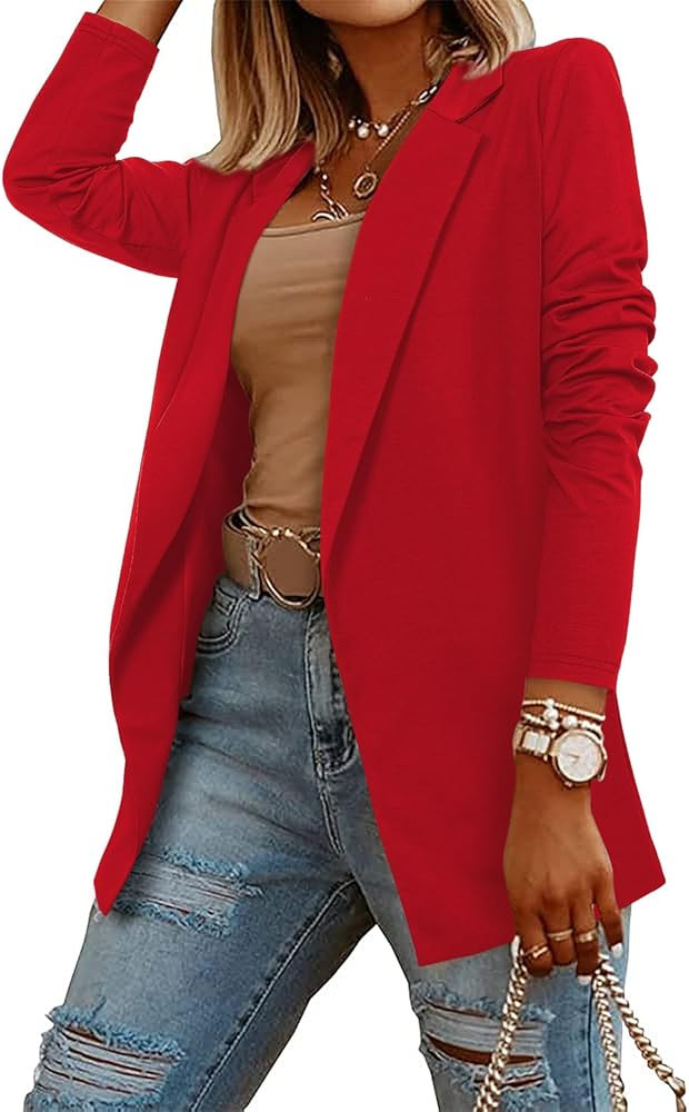 CRAZY GRID Women's Casual Blazer Lightweight Open Front Business Jackets with Hidden Hook S-3XL | Amazon (US)