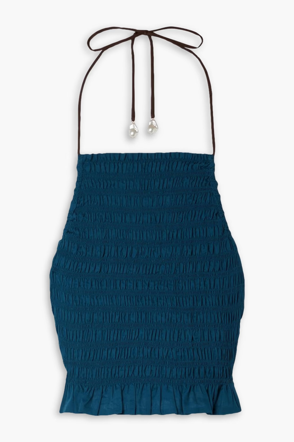 Bailee cropped shirred cotton-voile halterneck top | The Outnet (US and CA)