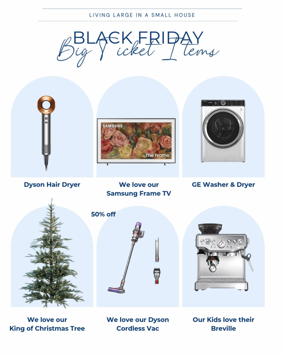 Black Friday Savings Alert! 🎄🛍️ Deck out your home with MEGA deals on must-have luxury appliances and gifts that'll make your holiday season shine!

🌟 Dyson Supersonic Hair Dryer: The ULTIMATE hair game-changer! Salon-quality styling at home with intelligent heat control and lightning-fast drying. Regular $429, now with EPIC Black Friday savings that'll transform your morning routine!

🧹 Dyson V11 Stick Vacuum: Your secret weapon against dirt and dust! Powerful, cordless cleaning that glides from hardwood to carpet with UNREAL suction power. Normally $500, this Black Friday deal is too good to miss!

🧺 GE Smart Washer & Dryer Set: Next-level laundry technology that does the work for you! WiFi-connected, massive capacity, and energy-efficient. Upgrade your laundry room and save BIG this Black Friday!

☕ Breville Barista Express: Become your own barista! Professional-grade espresso machine that grinds, brews, and creates cafe-quality drinks right in your kitchen. Normally $700, now with KILLER holiday discounts!

🎄 King of Christmas Artificial Tree: Instant holiday magic! Ultra-realistic, pre-lit, and ZERO hassle. Available in multiple sizes and styles to fit any space. Transform your home with the most gorgeous tree that sets up in minutes!

📺 Samsung Frame TV: Art meets technology! When it's off, it looks like a stunning piece of art. When it's on, jaw-dropping 4K picture quality. The most stylish TV you'll ever own – perfect for design lovers!

🔥 HURRY! These deals are HOT and WON'T last long! Tap the links to shop NOW and save BIG this Black Friday! 

#BlackFridayDeals #LTK #GiftGuide #HomeUpgrade 

 #LTKCyberWeek #LTKGiftGuide #LTKHoliday