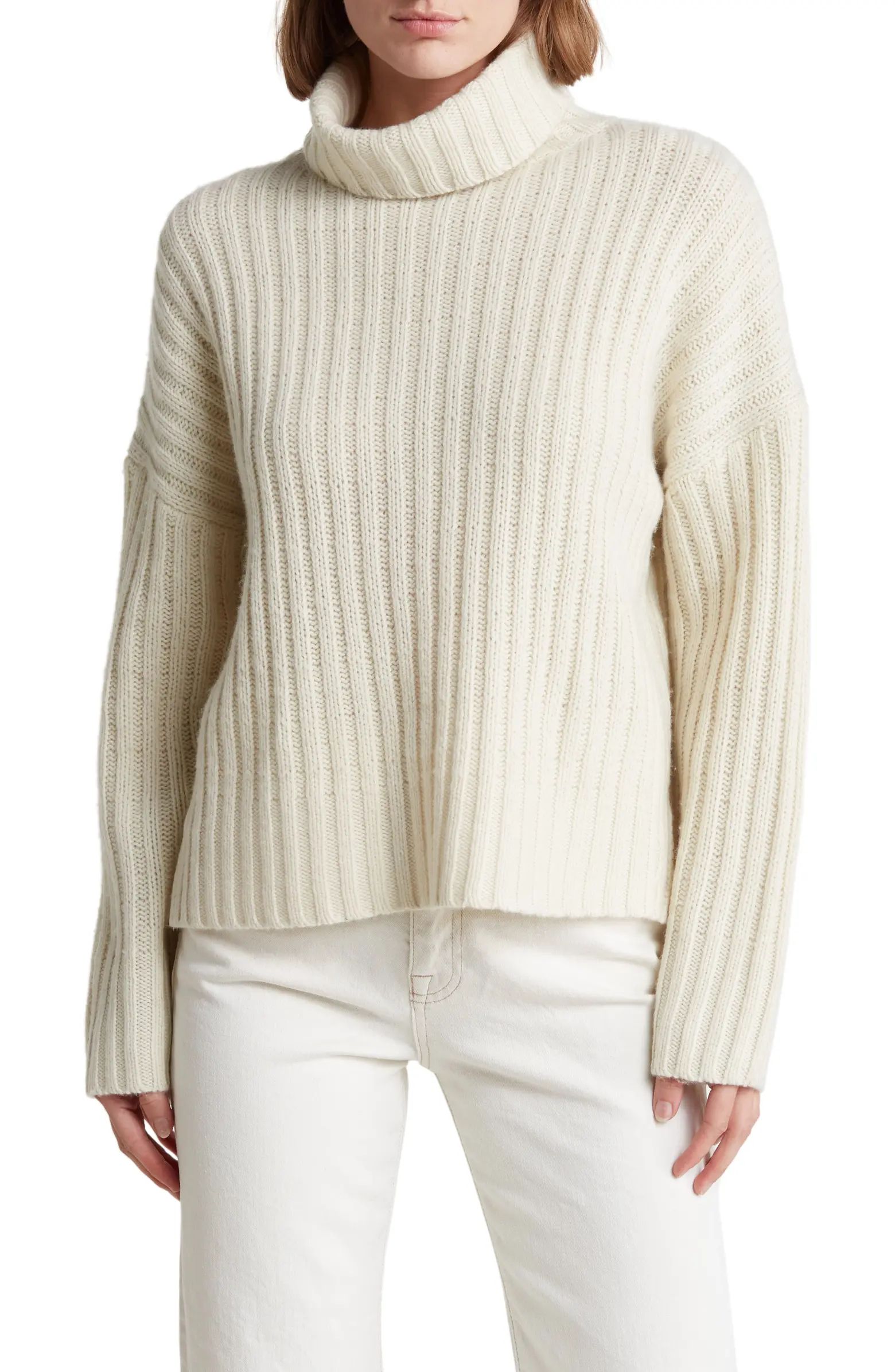 Angelica Wool & Cashmere Ribbed Turtleneck Sweater | Nordstrom Rack