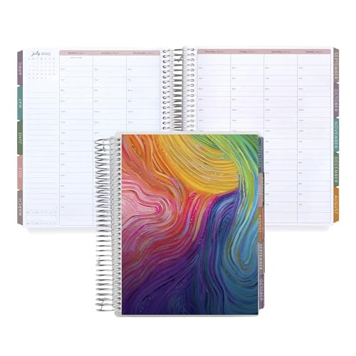 Erin Condren 12-Month Spiral Life Planner (Jan 2025 - Dec 2025) | 7x9 Weekly Planner with Monthly Calendars | Evolve Covers, Bold Blooms Interior, Hourly Layout, Platinum Coil | Amazon (US)