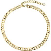 Amazon.com: LILIE&WHITE Chunky Gold Chain Necklace for Women Cuban Link Chain Necklace for Men Fashi | Amazon (US)
