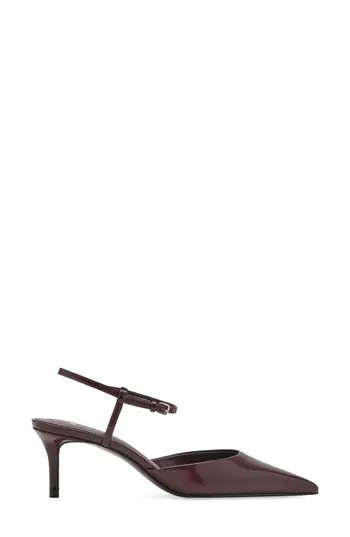 MANGO Tesy Ankle Strap Pointed Toe Pump in Burgundy at Nordstrom Rack, Size 7.5Us / 38Eu | Nordstrom Rack