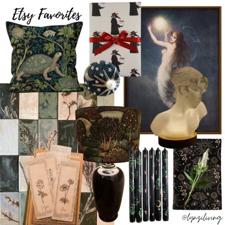 Etsy Favorites 

Daily favorites, dark home decor, witchy home decor, cottagecore decor, goblincore, etsy finds, Etsy home, Etsy decor, William morris turtle pillow, botanical tiles, handmade tiles, botanical bookmarks, floral bookmarks, birth flower bookmarks, dark lampshade, velvet lampshade,  lady lampshade, black taper candles, hand painted taper candles, witchy taper candles, black cloth napkins, floral cloth napkins, witchy cloth napkins, bust table lamp, Roman table lamp, witch wall art, celestial door pull, celestial knob, witch doctor wrapping paper, gothic wrapping paper, mushroom taper candles 

#LTKFindsUnder100 #LTKHome #LTKFindsUnder50