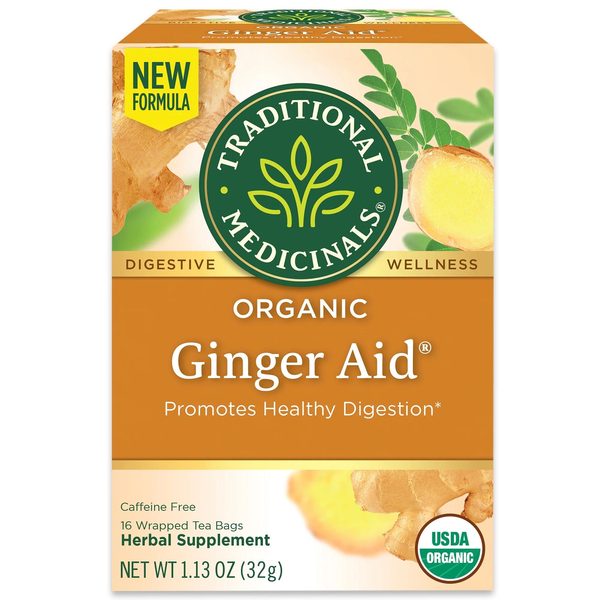 Traditional Medicinals Organic Ginger Aid Herbal Tea Bags, 16 Ct | Walmart (US)