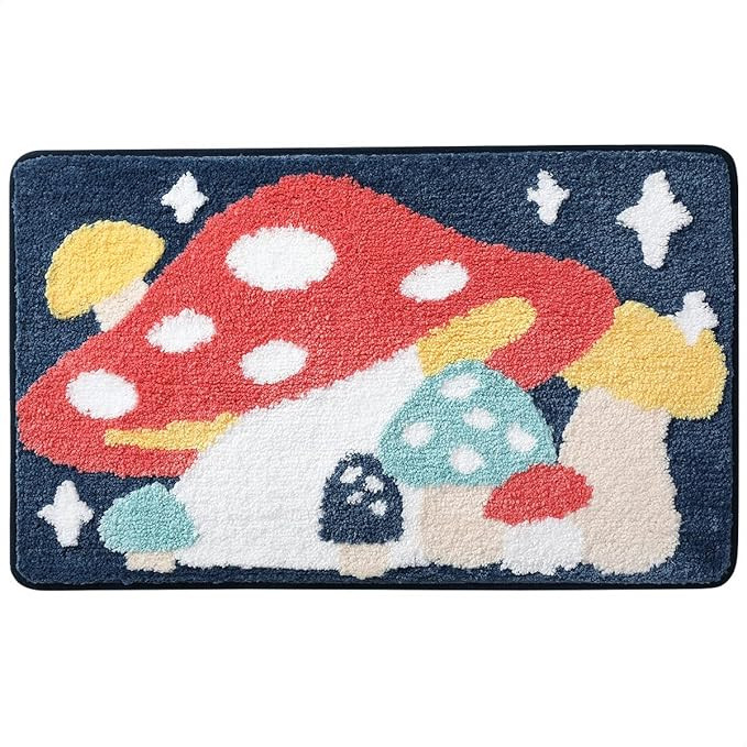 15.7'' x 23.6'' Bath Mat for Bathroom Cute Shower Rug Soft Microfiber Mat Water Absorbent Machine... | Amazon (US)