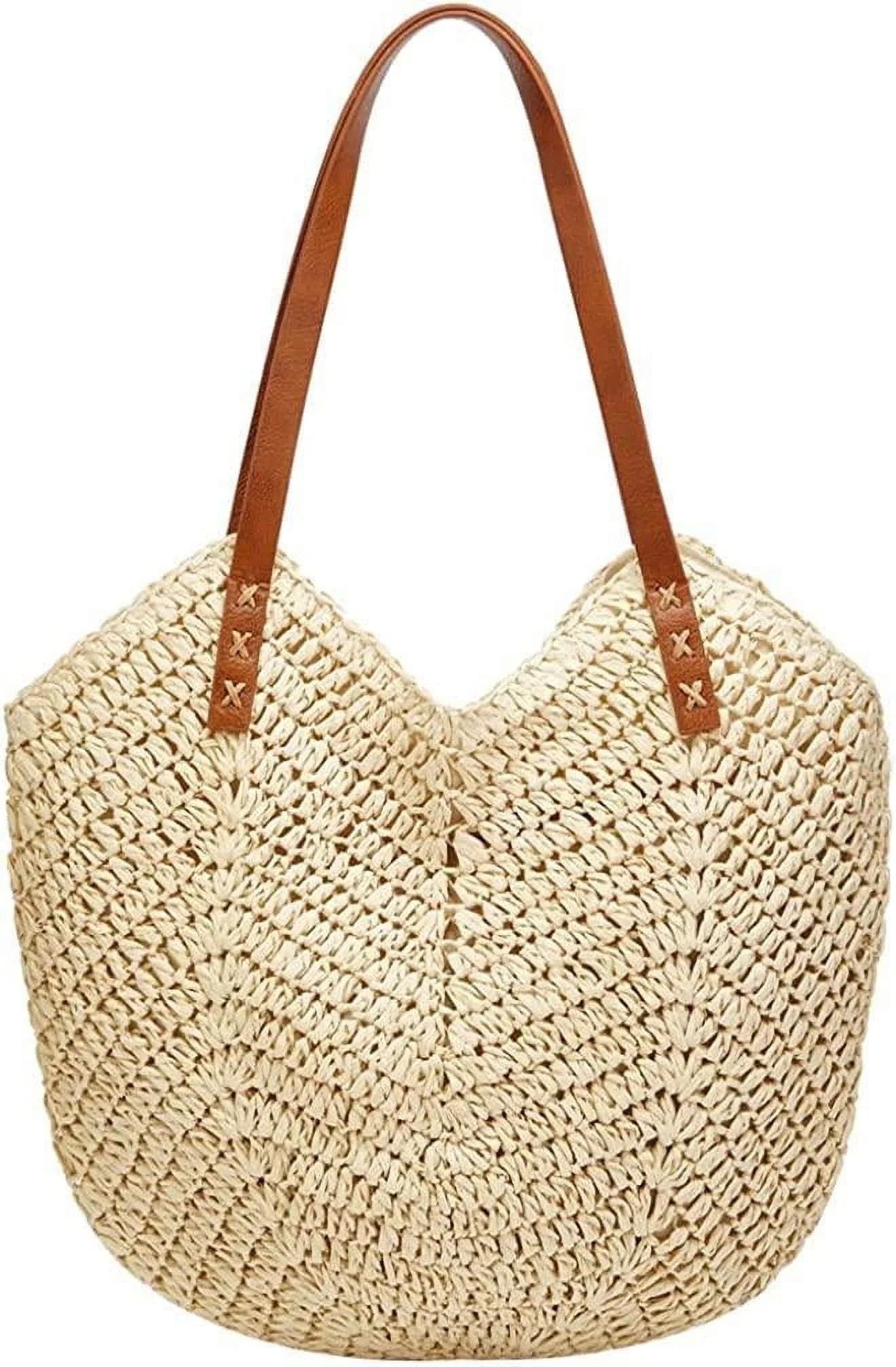 Straw Bags for Women - Summer Beach Woven Tote Hobo Handbag Casual Straw Shoulder Bags for Travel... | Walmart (US)