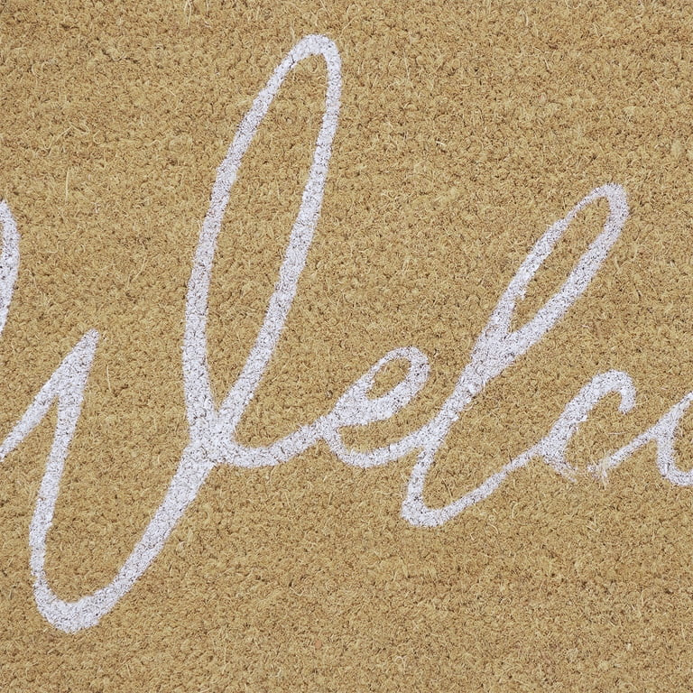 My Texas House Welcome Natural Scalloped Edge and Border Outdoor Coir Doormat, 30" x 48" | Walmart (US)