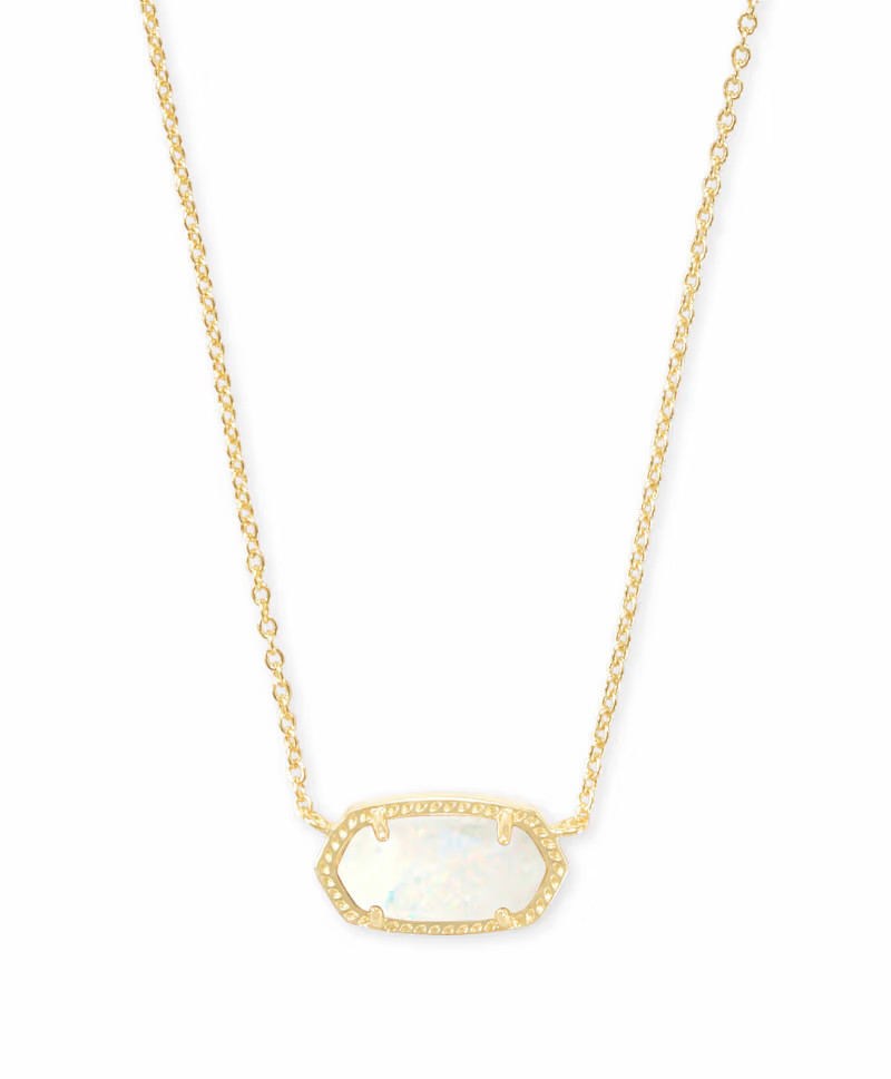 Elisa Gold Pendant Necklace in White Kyocera Opal | Kendra Scott
