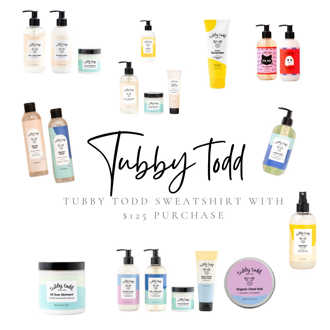 Get a Tubby Todd sweatshirt with a $125 order!! Stock up on all your baby products!! 

#LTKBaby #LTKFamily #LTKKids
