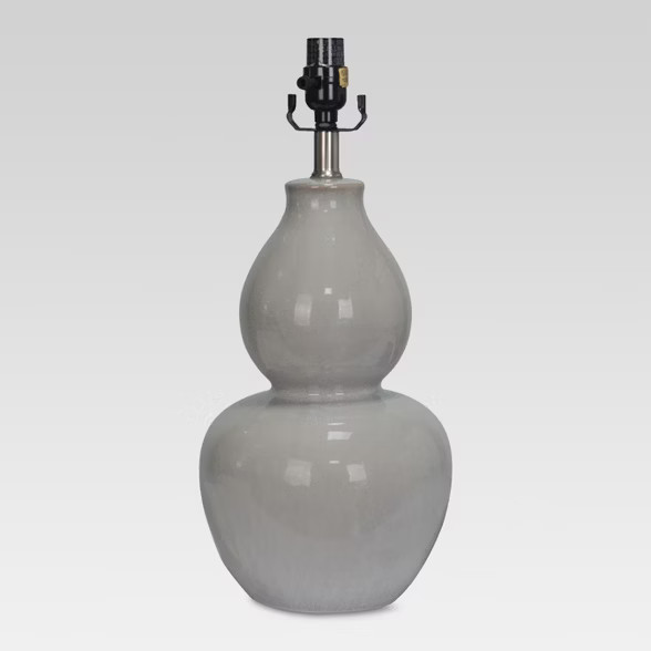 Ceramic Double Gourd Large Lamp Base Gray - Threshold™ | Target
