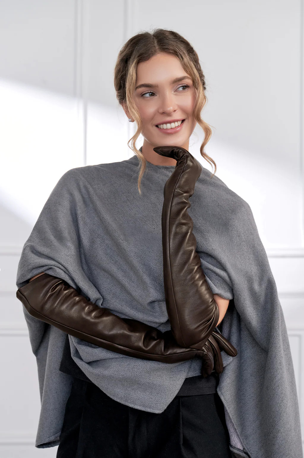 Elodie | Long Leather Glove | Cornelia James