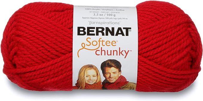 Bernat Softee Chunky Yarn, Berry Red, Single Ball | Amazon (US)