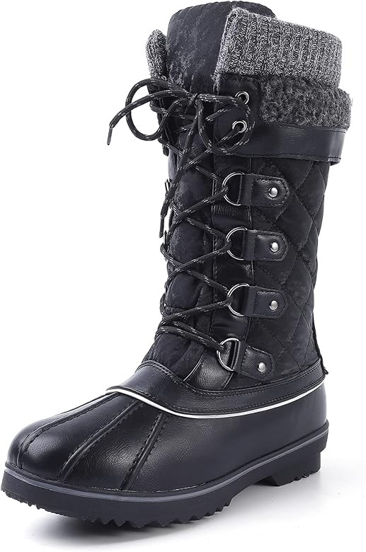 EliteLand Women's Snow Boots, Women Waterproof Mid Calf, Anti-slip Outdoor Warm Duck Boot for Winter | Amazon (US)