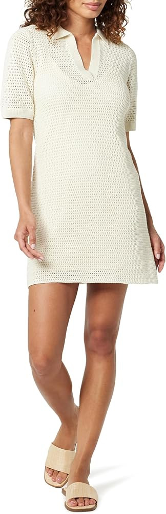 The Drop Women's Melia Collared Crochet Micro Mini Dress | Amazon (US)