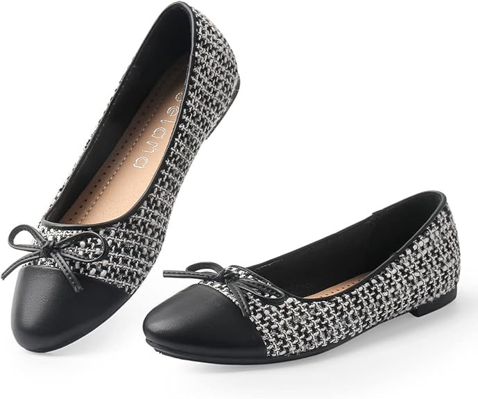 Samilor Women's Flat Elegant Bow Flats Shoes Women Round Toe Shoes for Women Flats Comfortable Sl... | Amazon (US)