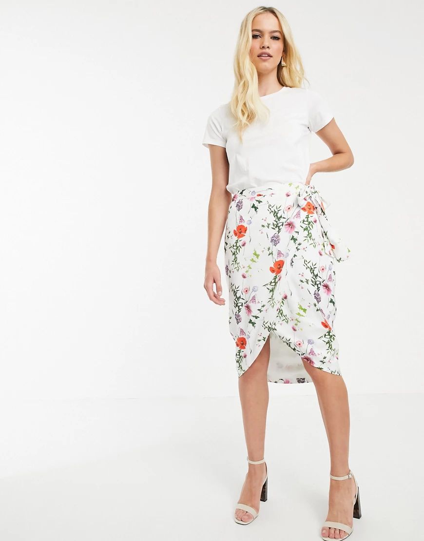 Ted Baker Camiila midi wrap skirt in hedgerow floral-Multi | ASOS (Global)