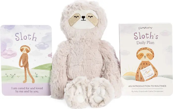 Slumberkins Sloth Kin Sloth Stuffed Animal & 'Sloth's Daily Plan' Board Book | Nordstrom | Nordstrom