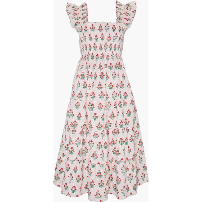 Hill House Home | The Ellie Nap Dress, Poppy Block Print (Pink, Size Medium) | Maisonette | Maisonette