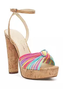 Immie Cork Rainbow Heel Sandals | Belk