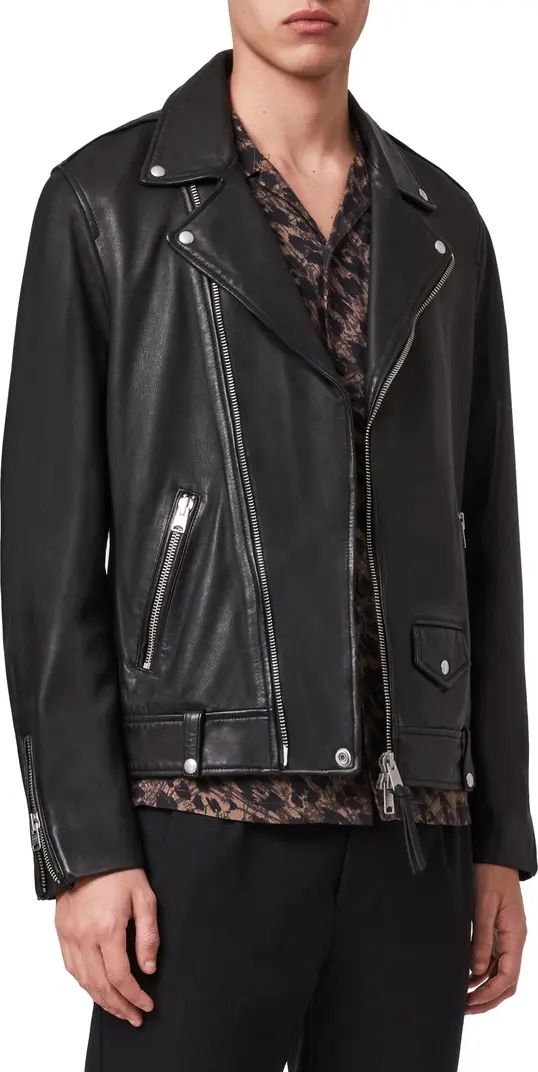 AllSaints Milo Leather Biker Jacket | Nordstrom | Nordstrom